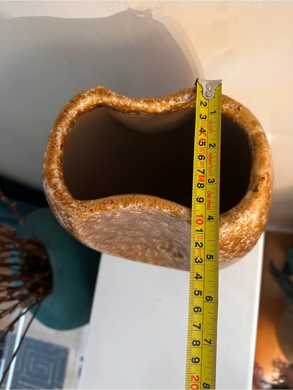 Anthropologie Amber Golden Brown Ceramic Vase